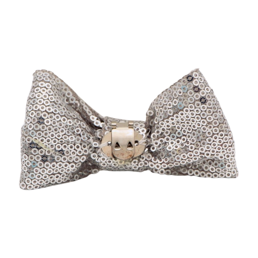 Fabucci- Silver -Sequins- Bow -Shoe- Clip
