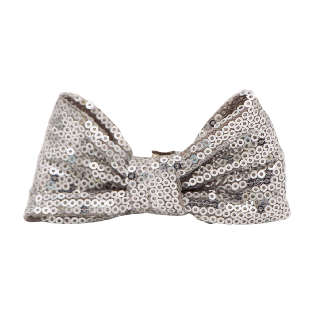 Fabucci- Silver -Sequins- Bow -Shoe- Clip
