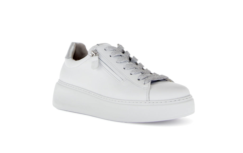 GABOR-White-silver-platform-trainer-with-zip-48851
