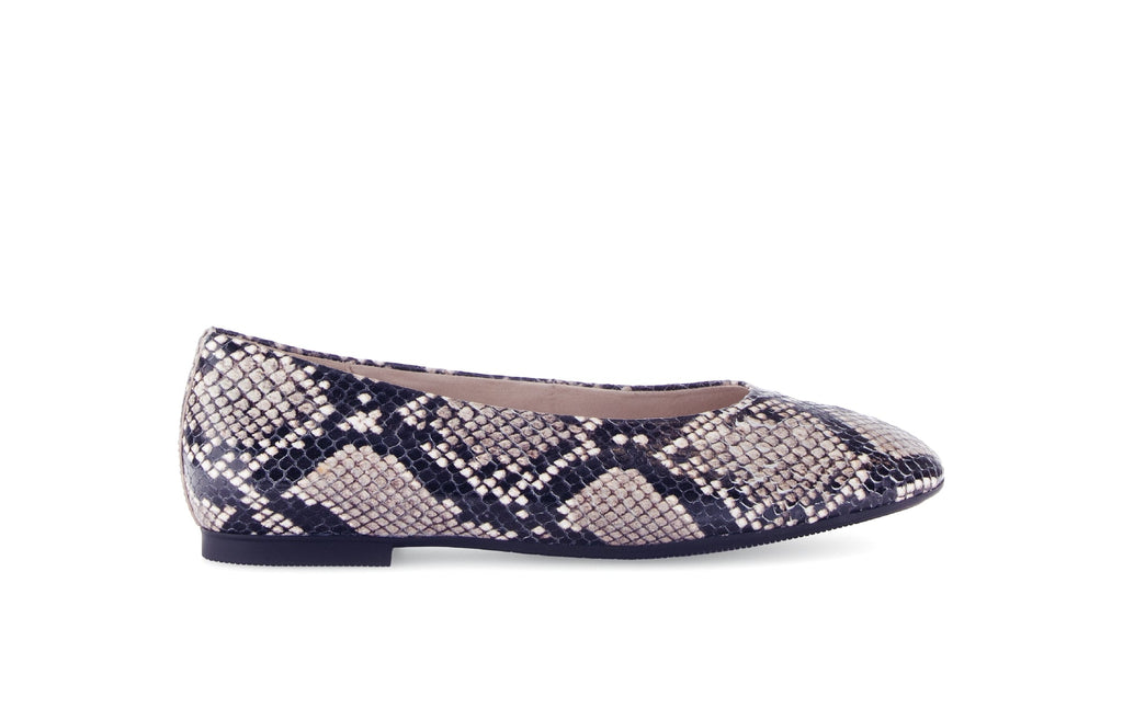 GABOR-Grey-Snake-print-ballet-flat-14047