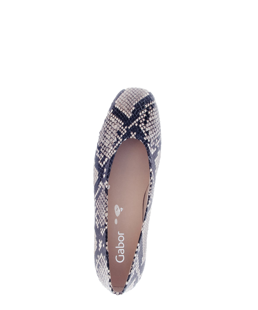 GABOR-Grey-Snake-print-ballet-flat-14047