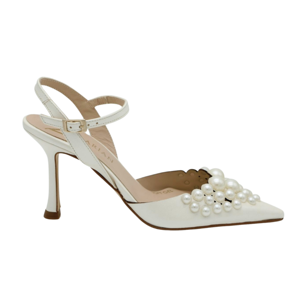 MARIAN -Offwhite -Strappy Shoe- Pearl -Detail