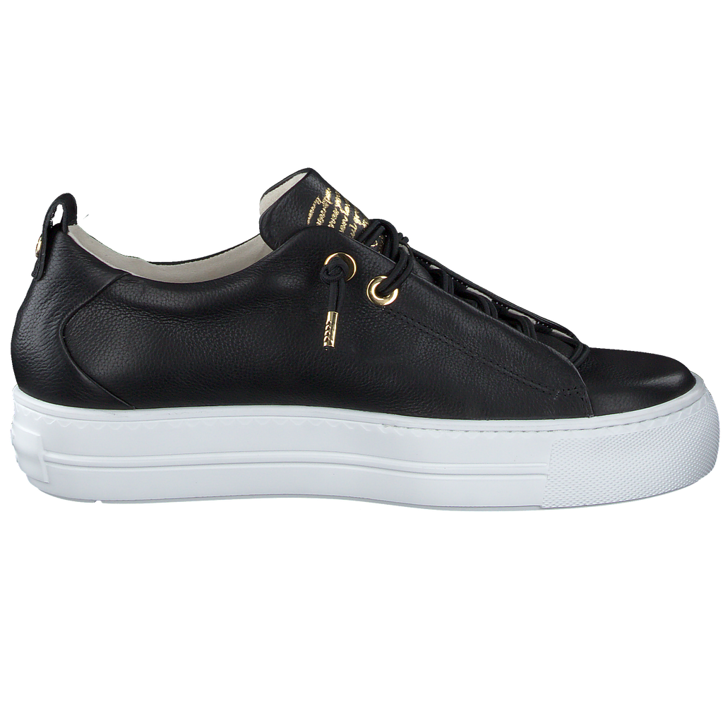 PAUL-GREEN-Black-leather-chunky-sole-trainer-5017