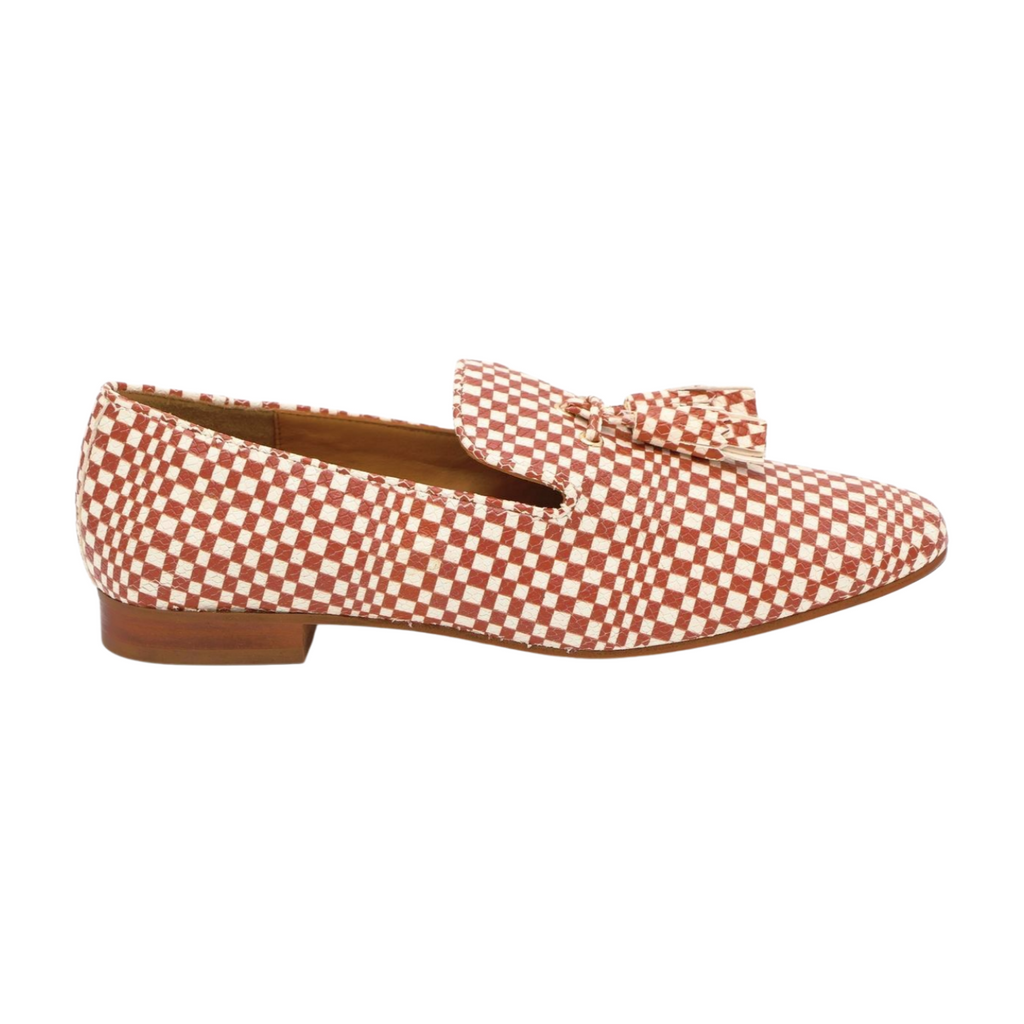 PEDRO-MIRALLES-Tan-Cream-Chequered-Leather-Loafer-with-Tassels-17503