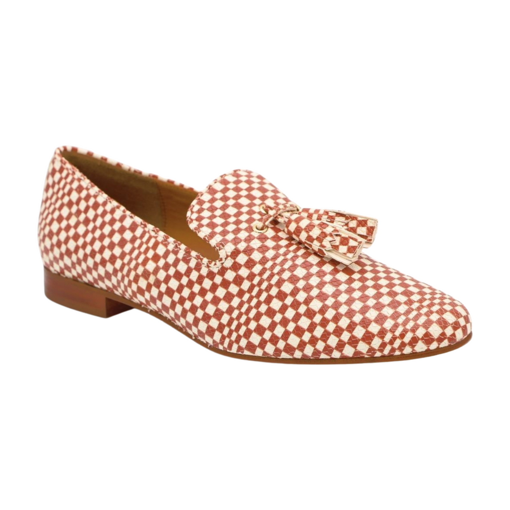 PEDRO-MIRALLES-Tan-Cream-Chequered-Leather-Loafer-with-Tassels-17503