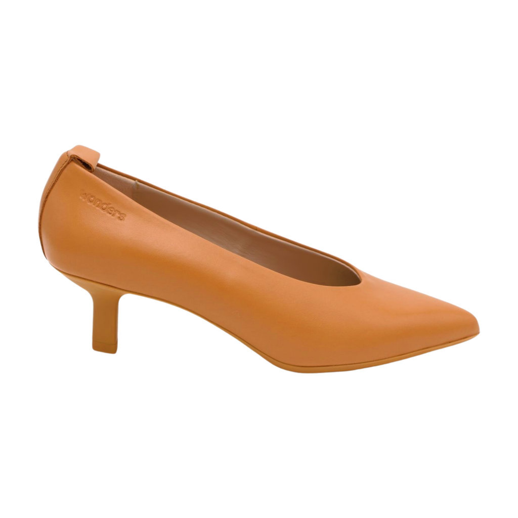 WONDERS -G-7102-Tan-Leather-Court-Shoe