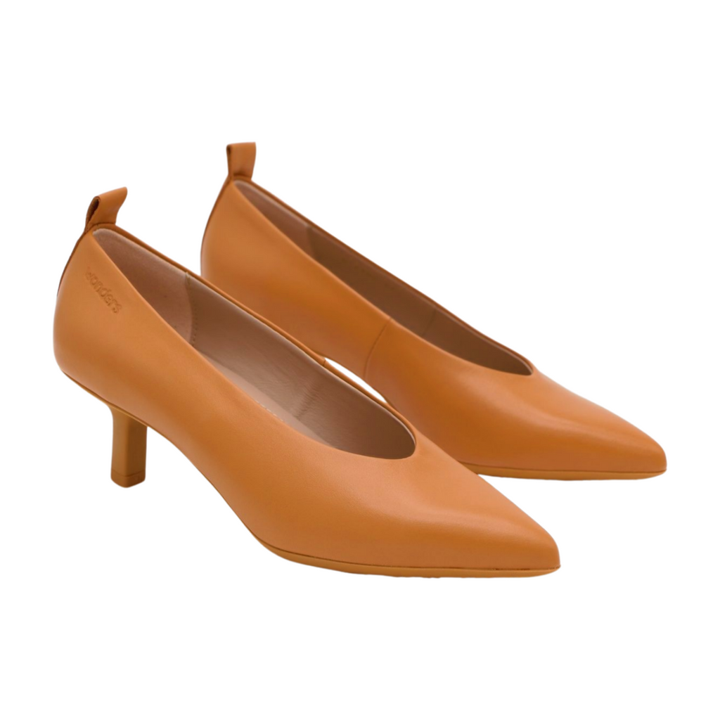 WONDERS -G-7102-Tan-Leather-Court-Shoe