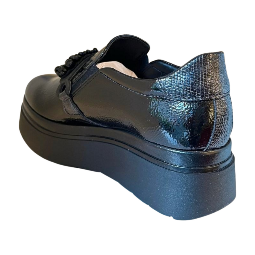 Comart-black-patent-wedge -loafer