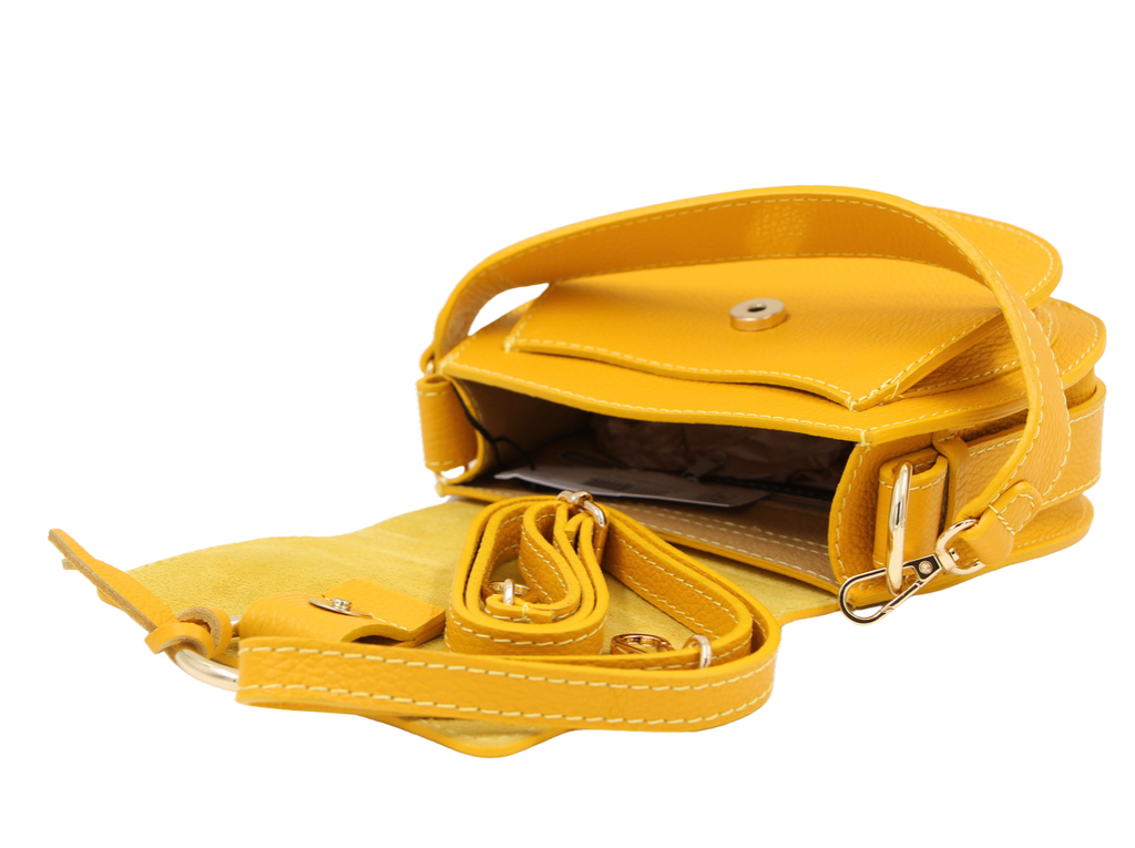 andrea-cardone-yellow-leather-saddle-handbag