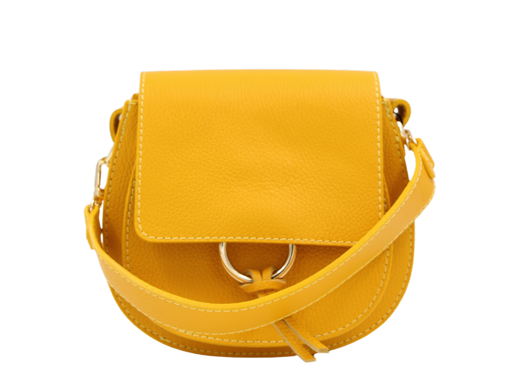 andrea-cardone-yellow-leather-saddle-handbag