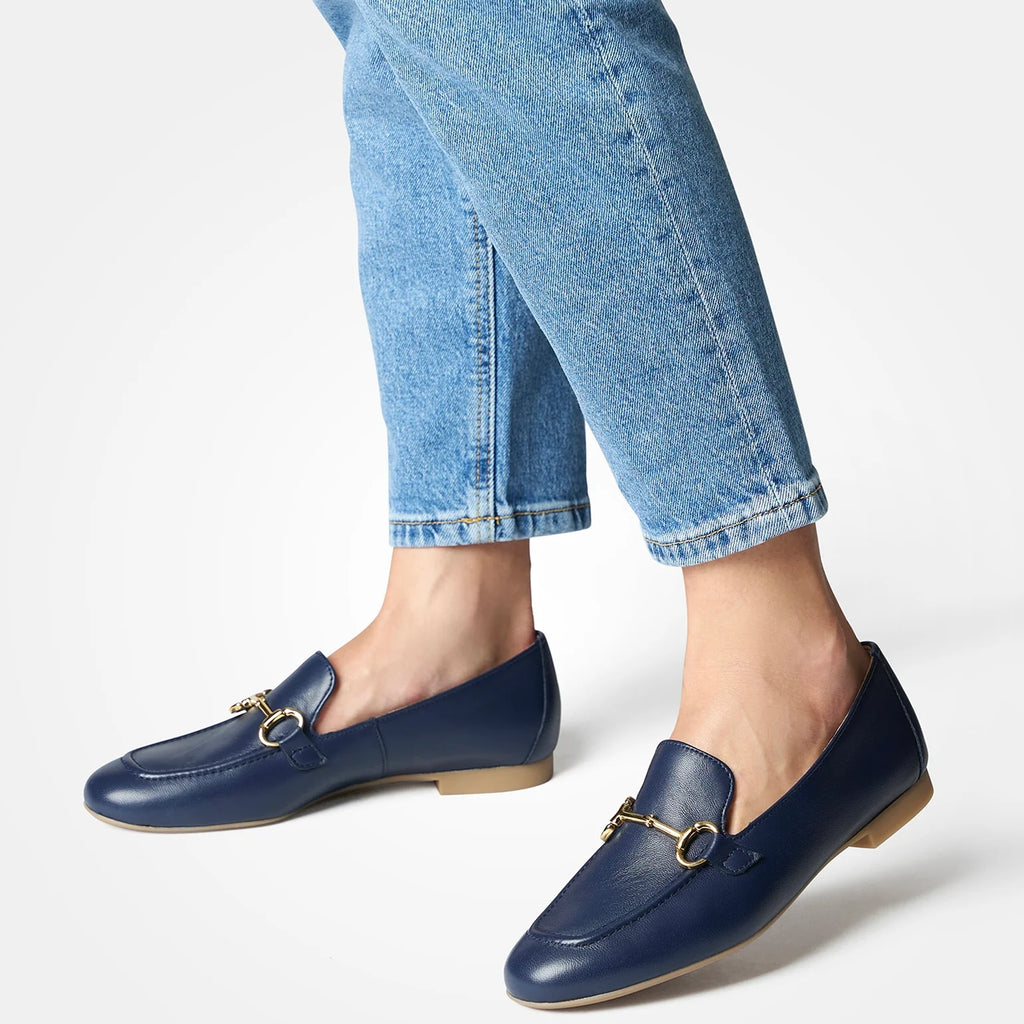 paUL-GREEN-Navy-leather-loafer-